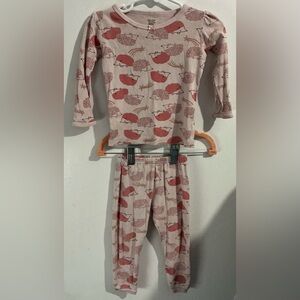 Cozy Hedgehog Print Kids Pajama Set